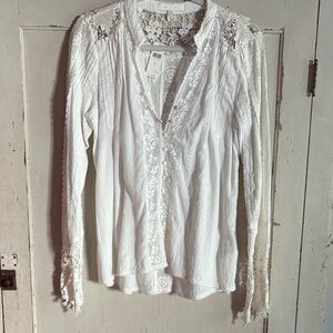 White Cotton & Lace Blouse